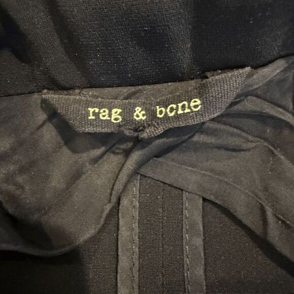 Rag & Bone Stretch Black Blazer Texture Lapel and Front Pocket Trim Size 8 - Picture 5 of 13